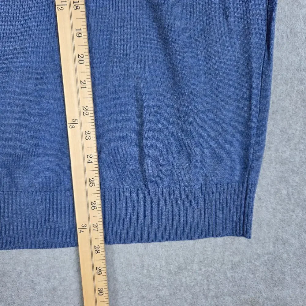 Banana Republic Large Blue Extra Fine Merino Wool V Neck Sweater